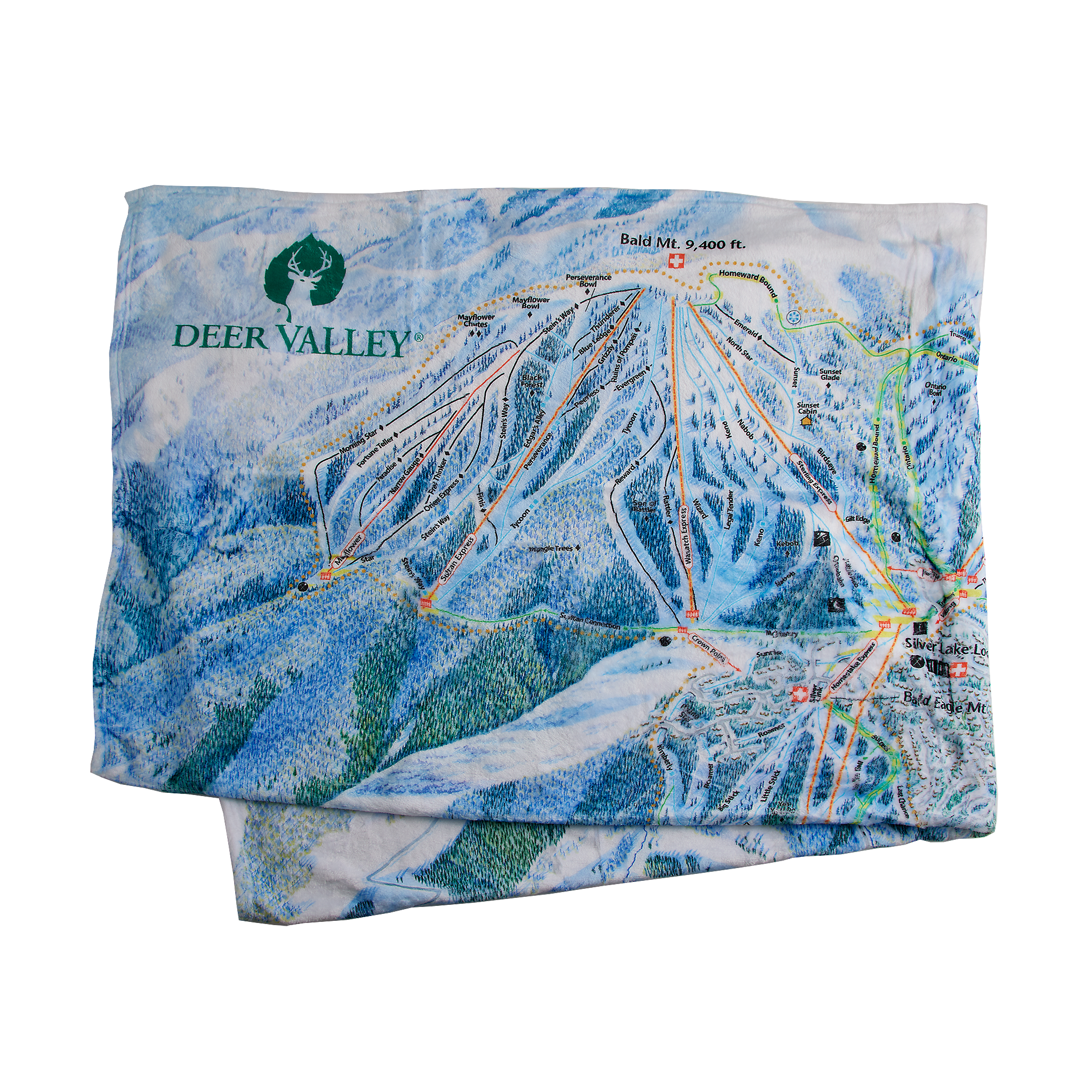 fleece blanket designed with deer valleys trail map 