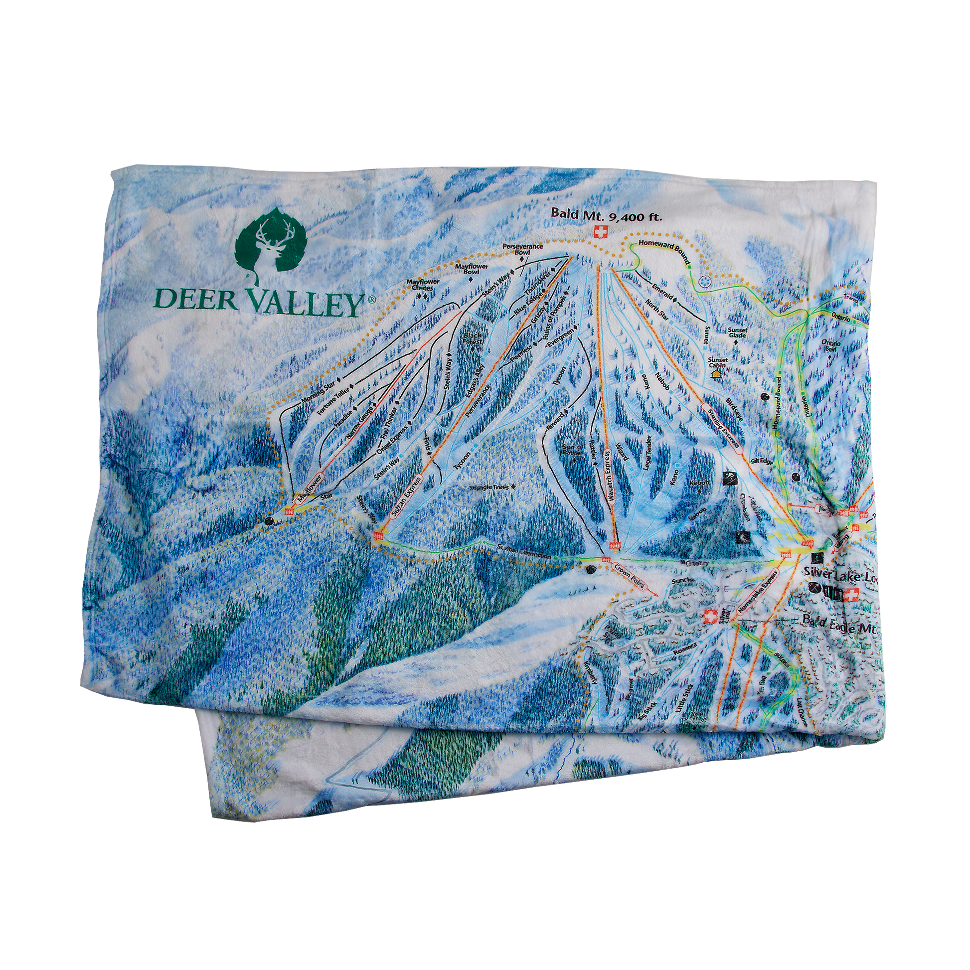 fleece blanket designed with deer valleys trail map 