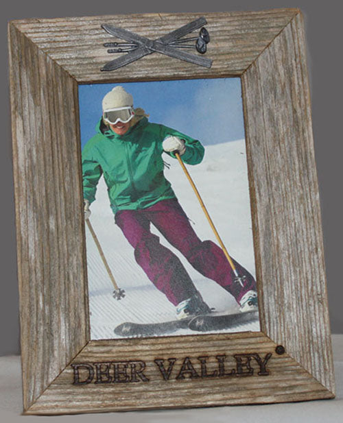 Wood Branded Skis Frame: 5"x7"
