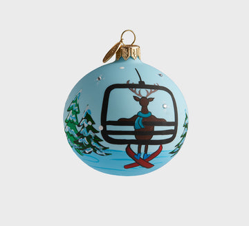 Bucky On Chairlift Ornament