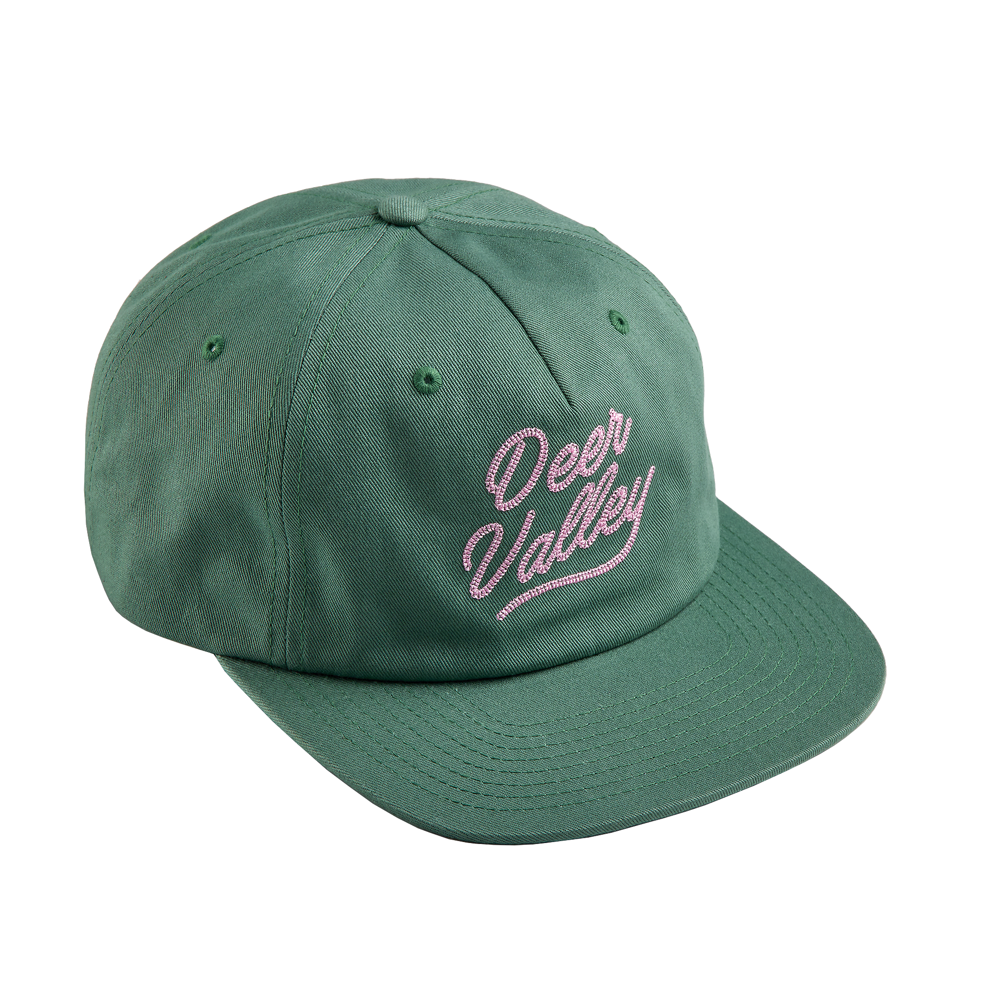 Washed Green Leather Strap Cap