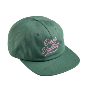 Washed Green Leather Strap Cap