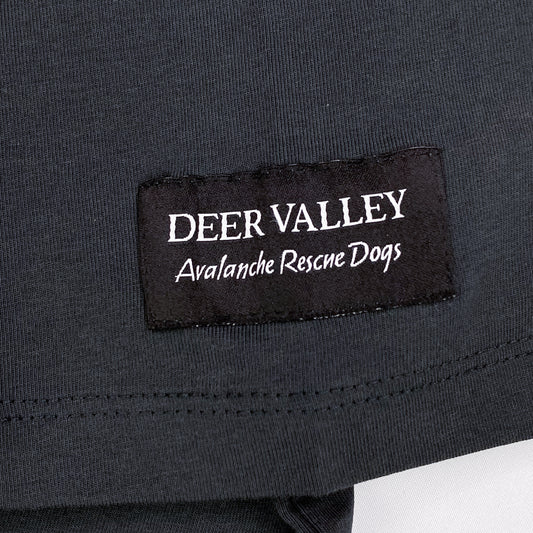 upclose of the deer valley avalanche rescue dogs logo 