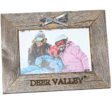 Wood Branded Skis Frame: 5"x7"