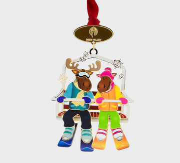 Moose on Chairlift Ornament