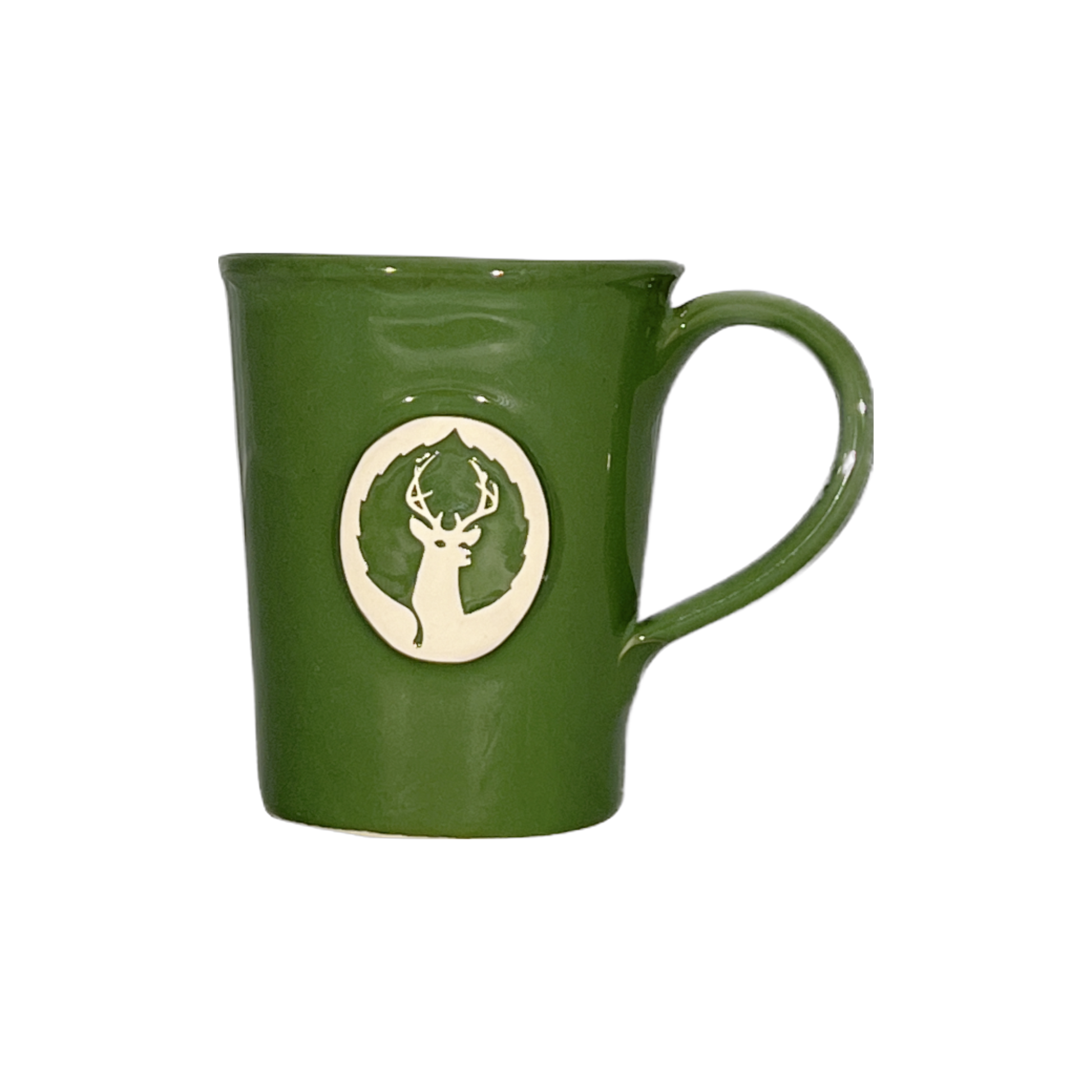 locally crafted handmade mugs with deer valley logo green