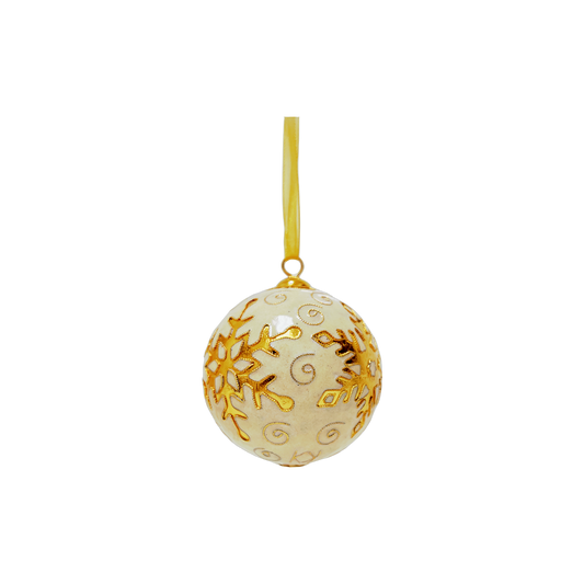 golden snowflake cloisonne ornament