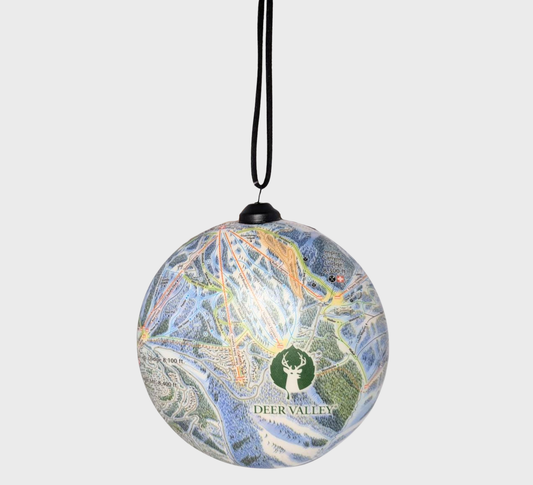 Trail Map Flat Globe Ornament