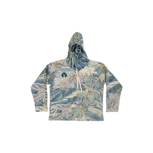 Adult deer valley trail map hoody front