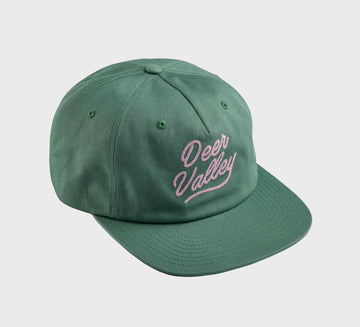 Washed Green Leather Strap Cap
