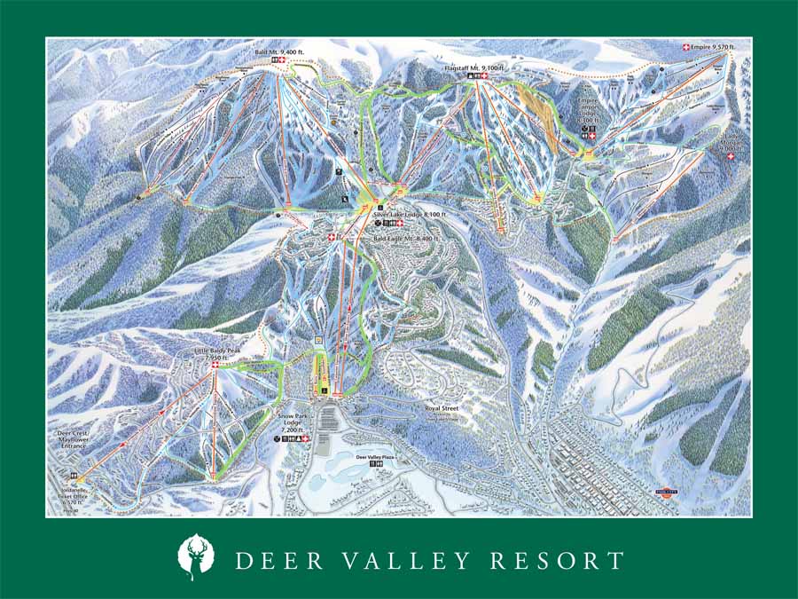 a poster of the Deer Valley trail map