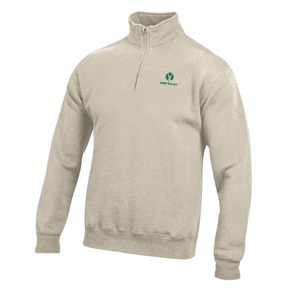 Cotton quarter zip sweatshirt with embroidered Deer Valley logo